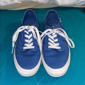 Blue vans with Multi colored accent stripe EUC!